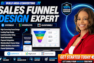 design a sales funnel in systeme io, ghl, or clickfunnels