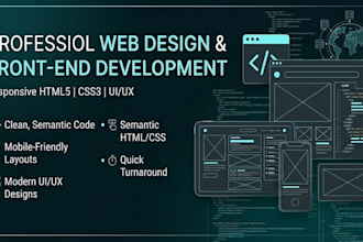 design and develop a responsive HTML CSS website with UI UX