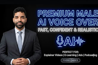 create a high quality male ai voiceover