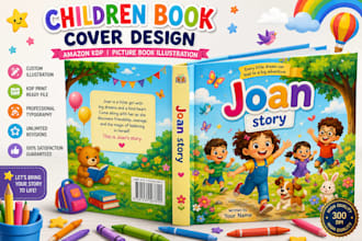 design children book cover, picture book cover for amazon KDP, paperback, kdp