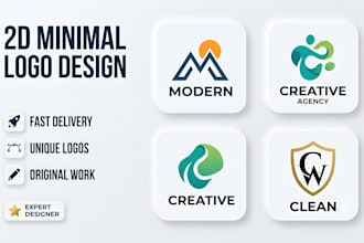 do modern minimalist monogram, wordmark logo design
