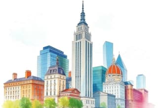 paint architecture or cityscape in watercolor