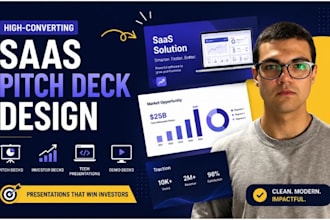 design saas pitch deck, investor deck, tech presentation, software demo deck