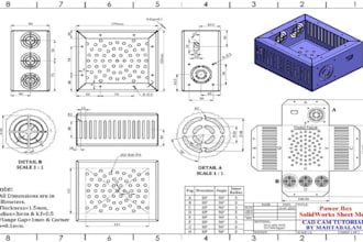 create solidworks sheet metal design, dxf flat patterns, fabrication drawings