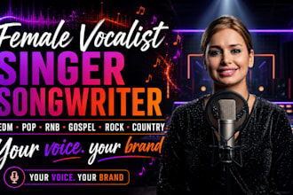 be your female pop singer edm singer  female singer rnb rock or edm vocals