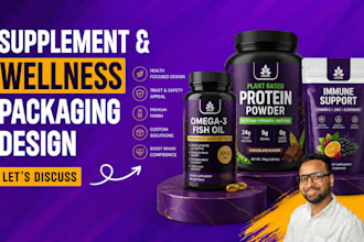 design premium supplement, vitamin and wellness packaging label design