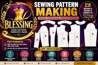be sewing pattern maker garment manufacturer pattern grading sewing instruction