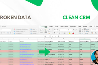 clean excel CRM data, remove duplicates and fix spreadsheets