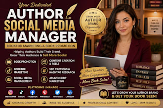 be your author social media manager, booktok and book promotion expert