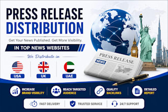 distribute your press release in USA UK and uae top news websites