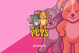 do unique pet logo design with cute and professional style