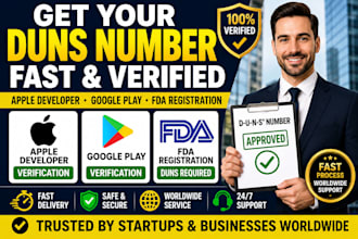 obtain d u n s number for apple developer google play and fda
