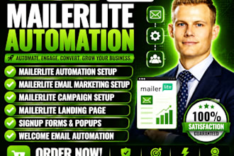 setup mailerlite automation email campaign landing sales funnels