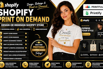 design, redesign shopify store and shopify ecommerce website, shopify store pod