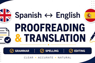 proofread and translate spanish and english texts
