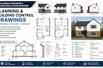 create uk planning permission and building regulations drawings