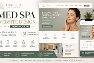 design med spa website with online booking for medical spa and iv therapy clinic