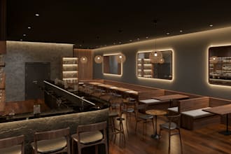 design and render your 3d cafes, retail stores, shops, interior