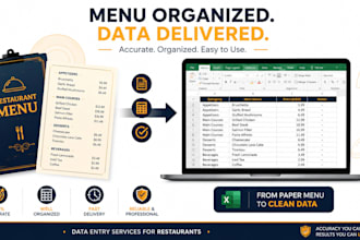 do accurate restaurant menu data entry and pricing update