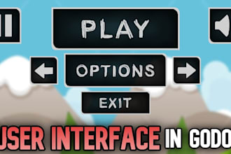 design professional UI UX, menus, hud, inventory for godot and unity project
