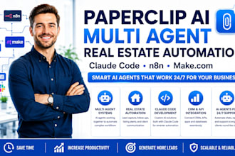 setup paperclip ai multi agent real estate claude code n8n make com automation