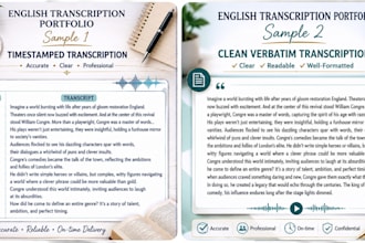 do flawless english and arabic audio or video transcription