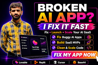 develop or fix lovable ai web apps, saas mvp, vibe coding, replit ai, loveable
