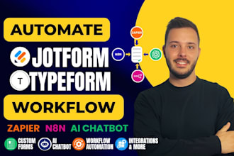 automate jotform, typeform workflows using zapier, n8n, ai chatbot and forms