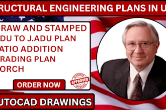 draw and redraw basement plan, convert adu to junior adu plan, patio and porch