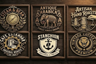 do custom vintage and retro logo design for your business