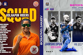 design professional cricket and sports graphics posters