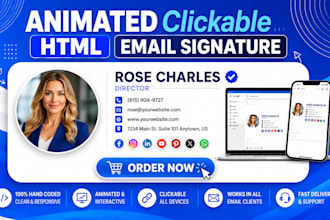 boost animated clickable HTML email signature, letterhead invoice email footer
