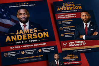 design a bold election campaign flyer, political poster design,palm or pushcard