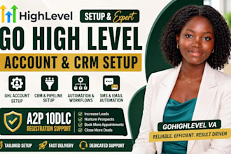 setup go high level ghl account gohighlevel CRM setup go highlevel VA a2p 10dlc