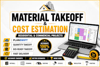 do material takeoff, quantity takeoff, and cost estimation