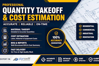 do material takeoff, quantity takeoff, and cost estimation