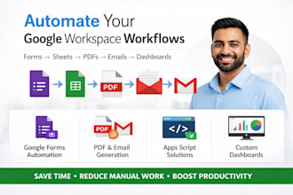 design a website , automate google forms sheets pdfs emails and workflows