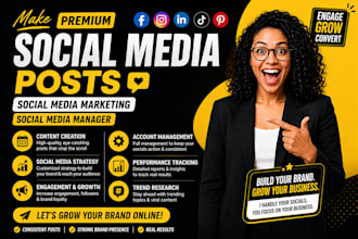 make premium social media post do social media marketing social media manager
