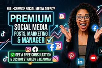 make premium social media post, social media marketing and social media manager