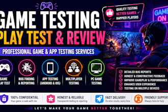 do game testing play test and review game app testing test multiplayer pc