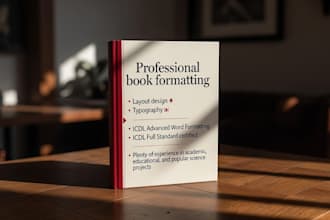 professionally format your book for print, work and ebook publishing