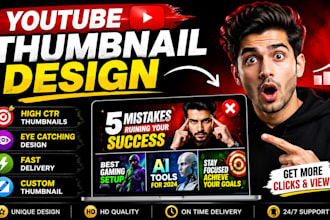 design eye catching youtube thumbnails with high CTR