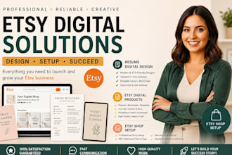 do etsy digital products, etsy shop design, etsy listing design etsy store setup