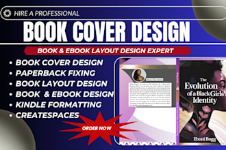 do book cover design, ebook design, kdp cover and paperback fixing