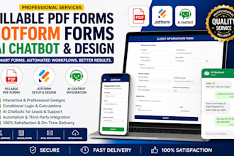 create professional fillable PDF jotform forms  ai chatbot  and design  pdf form