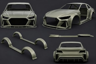 custom 3d cad design 3d car body kit widebody kit automotive cad design 3d car