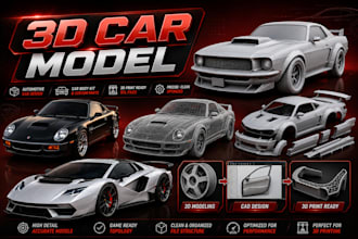 3d car body kit widebody automotive cad design vehicle modeling and 3d parts