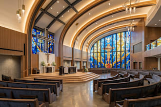 do church design, church interior design, elevation and 3d rendering