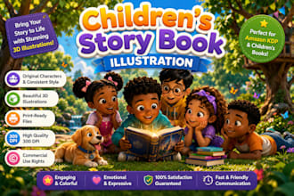 illustrate african folktale children book illustration for amazon kdp