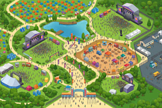 design city map, wayfinding map, festival vector maps and eye catching event map